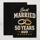 Just Married 50 Years Ago Celebration golden card Feestdagenkaart (Voorkant / Achterkant)