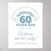 Just Married 60th Wedding Jubileum Welkomstbord Poster (Voorkant)