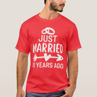 Just Married 70 Years Ago Wedding Anniversary fami T-shirt