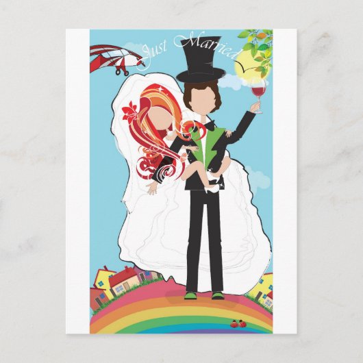 Just Married! Aankondigingskaart (Voorkant)