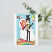 Just Married! Aankondigingskaart (Staand voorkant)