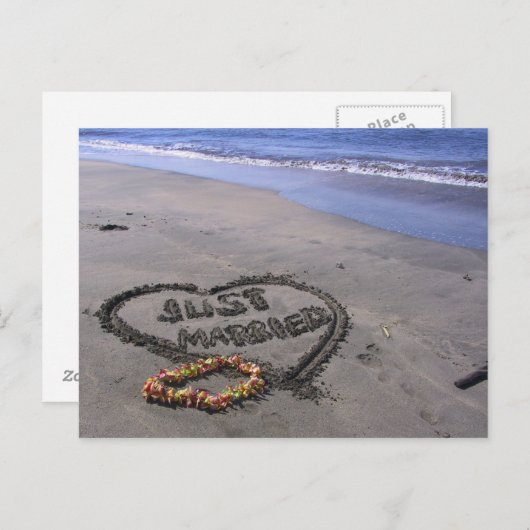 Just married aankondigingskaart (Voorkant / Achterkant)