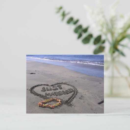 Just married aankondigingskaart (Staand voorkant)