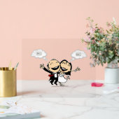 Just married acryl bord (Huwelijk)