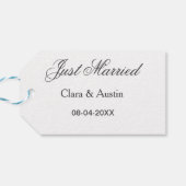 Just Married add couple name date year wedding sim Cadeaulabel (Achterkant Horizontaal)