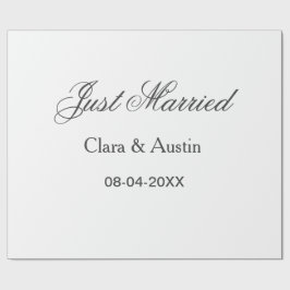 Just Married add couple name date year wedding sim Cadeaupapier