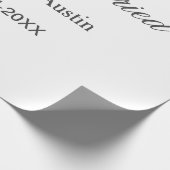 Just Married add couple name date year wedding sim Cadeaupapier (Hoek)