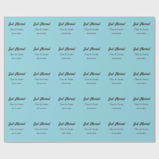 Just Married add couple name date year wedding sim Cadeaupapier