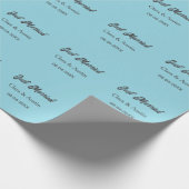 Just Married add couple name date year wedding sim Cadeaupapier (Hoek)