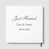 Just Married add couple name date year wedding sim Gastenboek (Achterkant)