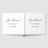 Just Married add couple name date year wedding sim Gastenboek (Volledig)