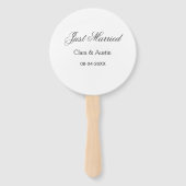 Just Married add couple name date year wedding sim Handwaaier (Achterkant)