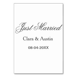 Just Married add couple name date year wedding sim Kaart