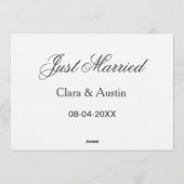 Just Married add couple name date year wedding sim Kaart (Achterkant)