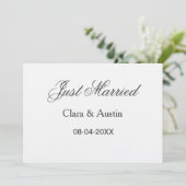 Just Married add couple name date year wedding sim Kaart (Staand voorkant)