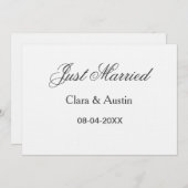 Just Married add couple name date year wedding sim Kaart (Voorkant / Achterkant)
