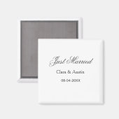 Just Married add couple name date year wedding sim Magneet (Voorkant / Achterkant)