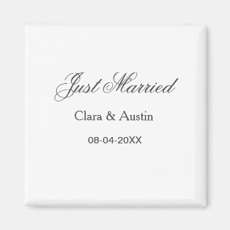 Just Married add couple name date year wedding sim Magneet