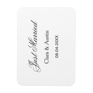 Just Married add couple name date year wedding sim Magneet