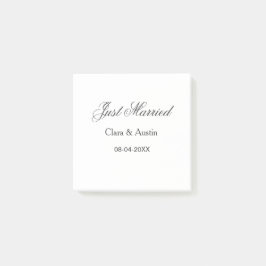 Just Married add couple name date year wedding sim Post-it® Notes