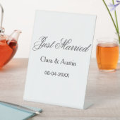 Just Married add couple name date year wedding sim Reclamebord Met Voetstuk (Insitu)