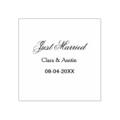 Just Married add couple name date year wedding sim Rubberstempel (Afrduk)