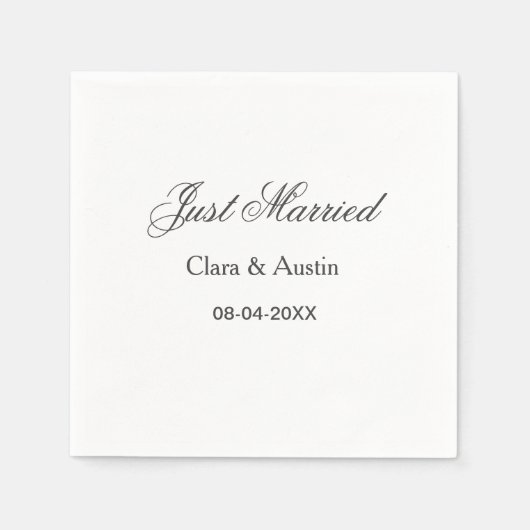 Just Married add couple name date year wedding sim Servet (Voorkant)