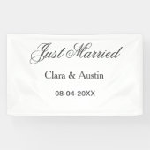 Just Married add couple name date year wedding sim Spandoek (Horizontaal)