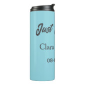 Just Married add couple name date year wedding sim Thermosbeker (Gedraaid links)