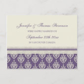 Just Married Announcement Briefkaarten Plum Cream (Voorkant)