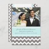 Just Married Announcement Foto Briefkaarten Grijs (Voorkant / Achterkant)