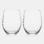 Just Married Any Year Anniversary Personalized Wijnglas Zonder Voet (Links)