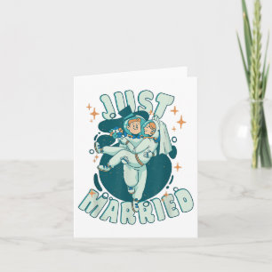 Just Married - Astronauten Grappige bruidegom en b Kaart