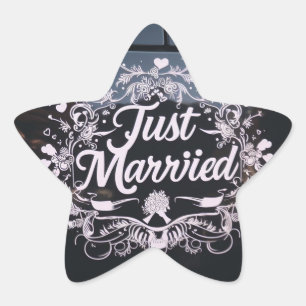 "Just Married" auto sticker stickers voor het paar