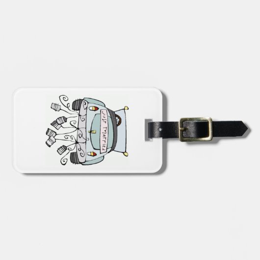 Just Married Bagagelabel - Pas het aan! (Voorkant horizontaal)