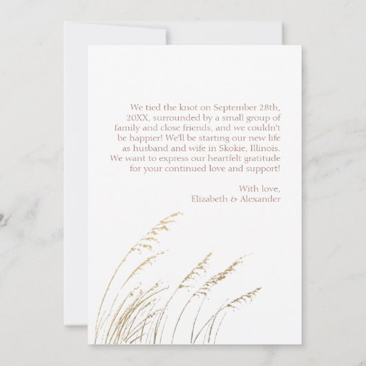 just married | Boho bruiloft foto aankondiging (Achterkant)