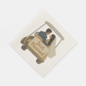 'Just Married' Bride and Groom in a Golf Cart  Servet (Hoek)