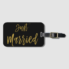 Just Married Bride Gold Folie Bagagetas Label Bagagelabel