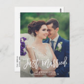 Just Married | briefkaart voor huwelijksaankondigi (Voorkant / Achterkant)
