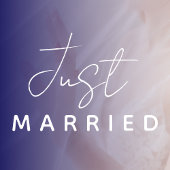 Just Married | Bruiloft Classic Elegant Wit Raamsticker
