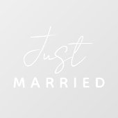 Just Married | Bruiloft Classic Elegant Wit Raamsticker (Vel)