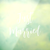 Just Married | Bruiloft Elegant Wit Raamsticker (Vel 3)