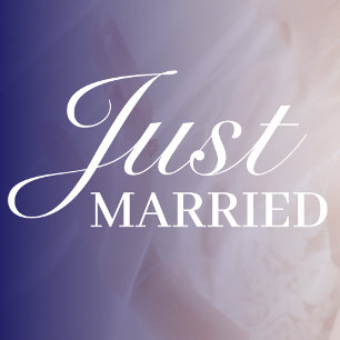Just Married   Bruiloft Elegant Wit Raamsticker