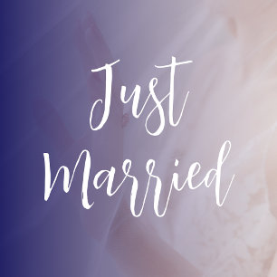Just Married   Bruiloft Elegant Wit Raamsticker