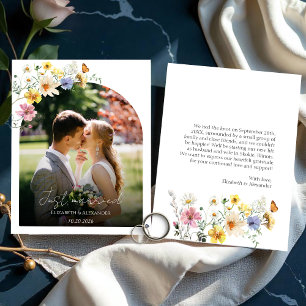 just married   Budget Wedding Photo Aankondiging