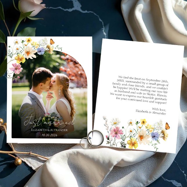 just married | Budget Wedding Photo Aankondiging (Creator heeft geüpload)