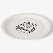 Just Married Car Custom Wedding Favorieten Papieren Bordje (Gekanteld)