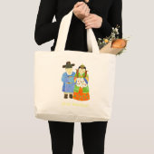 Just Married! Cute Bride en Groom Gift Grote Tote Bag (Voorkant (product))