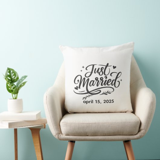 Just Married Decorative Throw Pillow with Wedding  Kussen (Stoel)