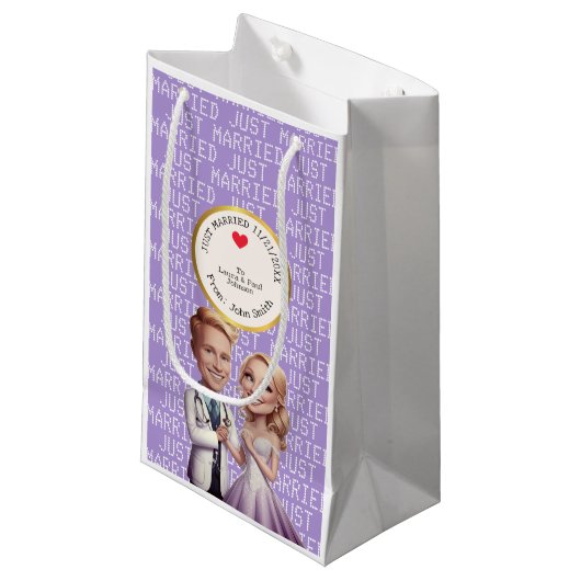 just Married DOCTORS PHYSICIANS MD violet Klein Cadeauzakje (Voorkant Gekanteld)